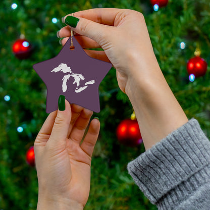 Great Lakes Christmas Ornament (Plum) | Ceramic - 4 Shapes