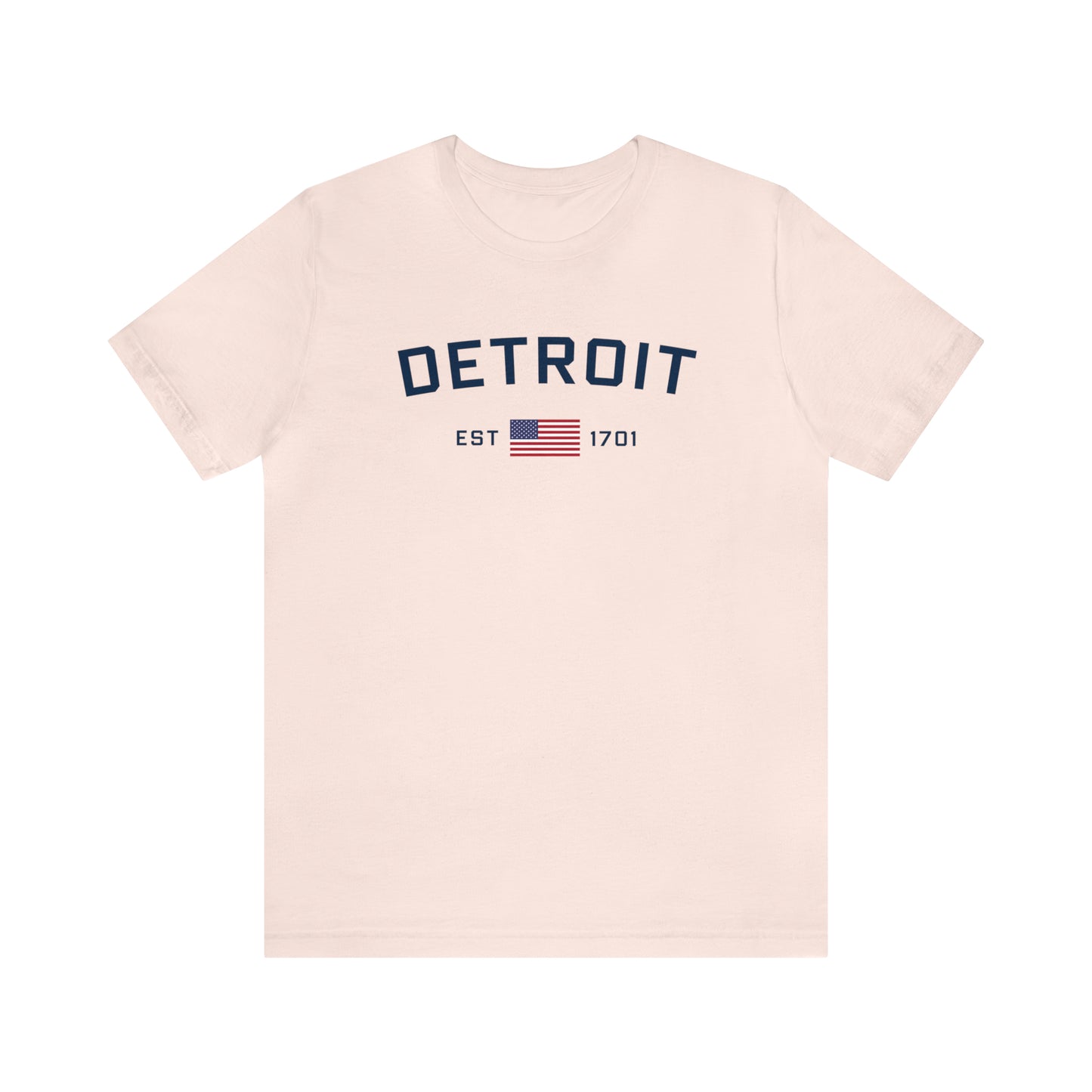 'Detroit EST 1701' T-Shirt (w/ USA Flag Outline) | Unisex Standard Fit