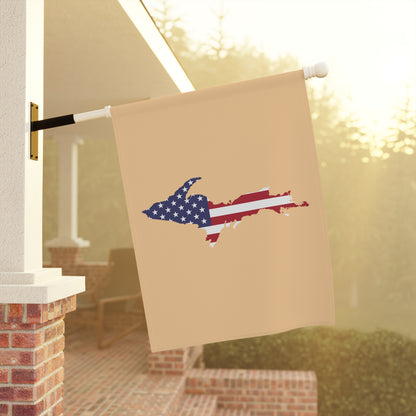 Michigan Upper Peninsula Home & Garden Flag (w/ UP USA Flag) | Pale Apricot