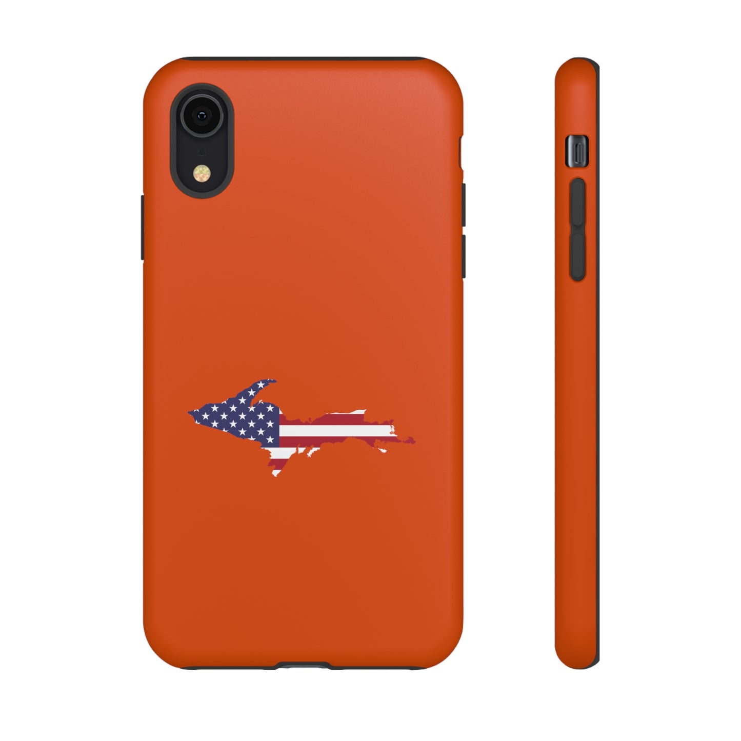 Michigan Upper Peninsula Tough Phone Case (Maple Leaf Orange w/ UP USA Outline) | Apple iPhone