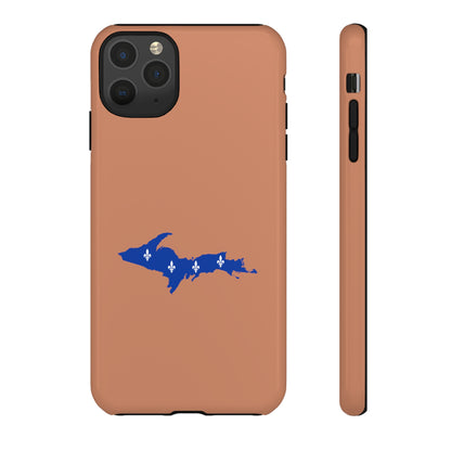 Michigan Upper Peninsula Tough Phone Case (Copper Color w/ UP Quebec Flag Outline) | Apple iPhone