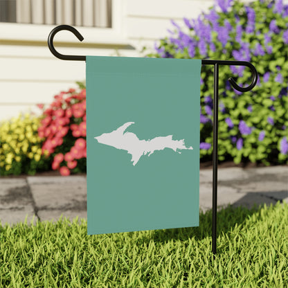 Michigan Upper Peninsula Home & Garden Flag (w/ UP Outline) | Metallic Mint Green