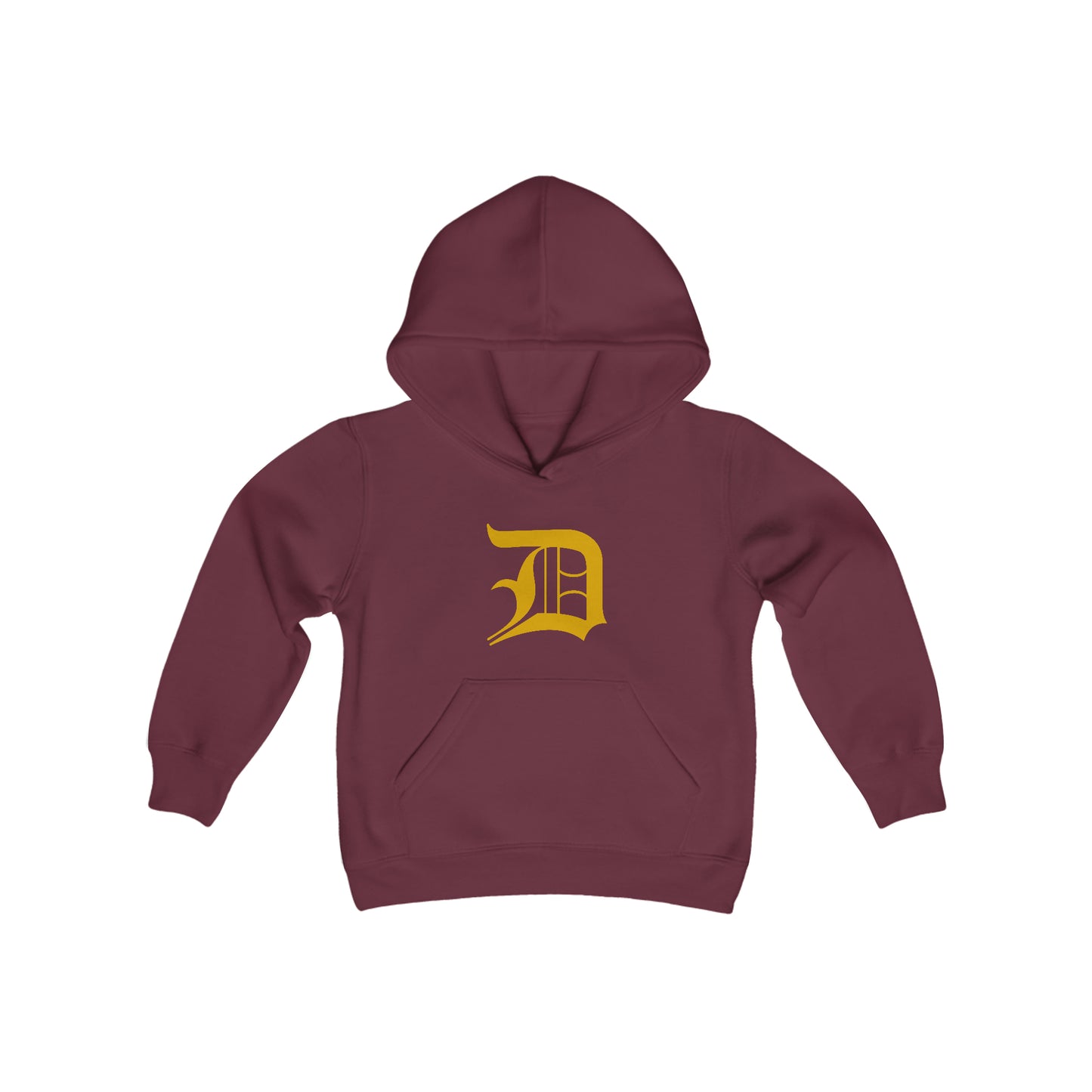 Detroit 'Old English D' Hoodie (Gold) | Unisex Youth