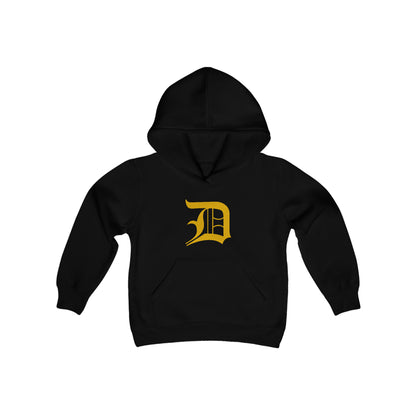 Detroit 'Old English D' Hoodie (Gold) | Unisex Youth