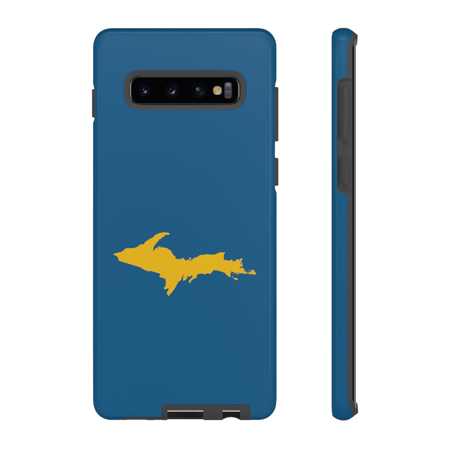 Michigan Upper Peninsula Tough Phone Case (Blueberry w/ Gold UP Outline) | Samsung & Pixel Android