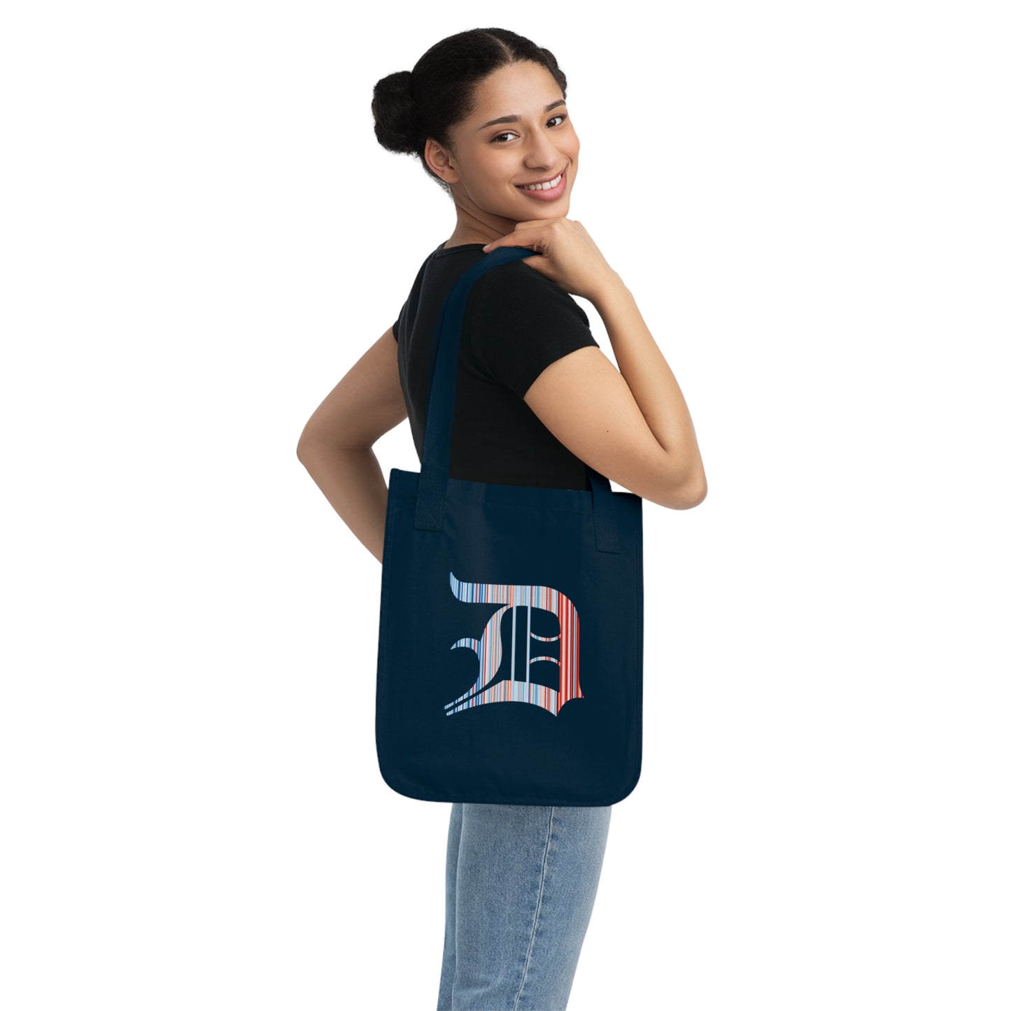 Detroit 'Old English D' Heavy Tote (Climate Stripes Edition)