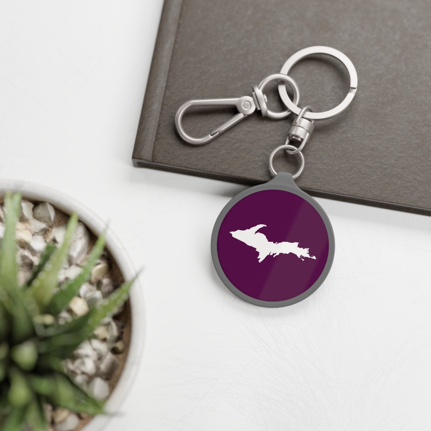 Michigan Upper Peninsula Keyring (w/ UP Outline) | Tyrian Purple