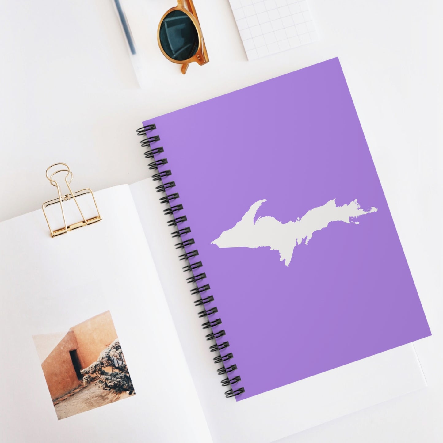 Michigan Upper Peninsula Spiral Notebook (w/ UP Outline) | Lavender