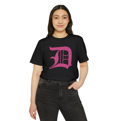 Detroit 'Old English D' T-Shirt (Apple Blossom Pink) | Unisex Recycled Organic