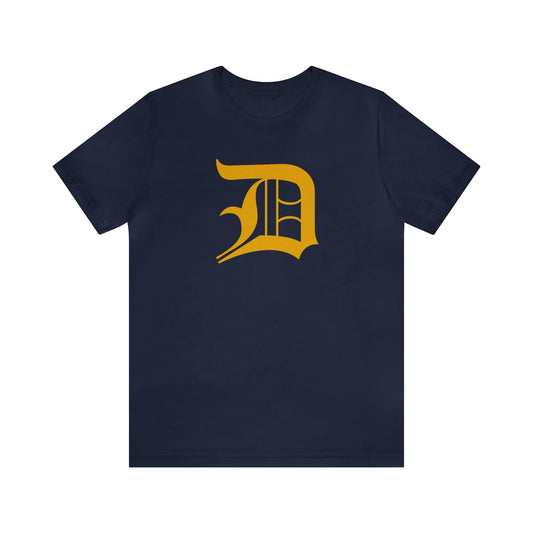 Detroit 'Old English D' T-Shirt (Gold) | Unisex Standard