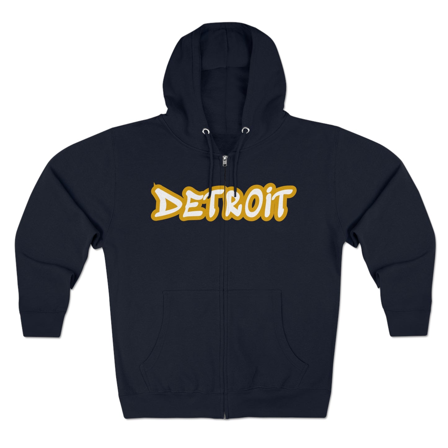 'Detroit' Hoodie (Gold Tag Font) | Unisex Full Zip