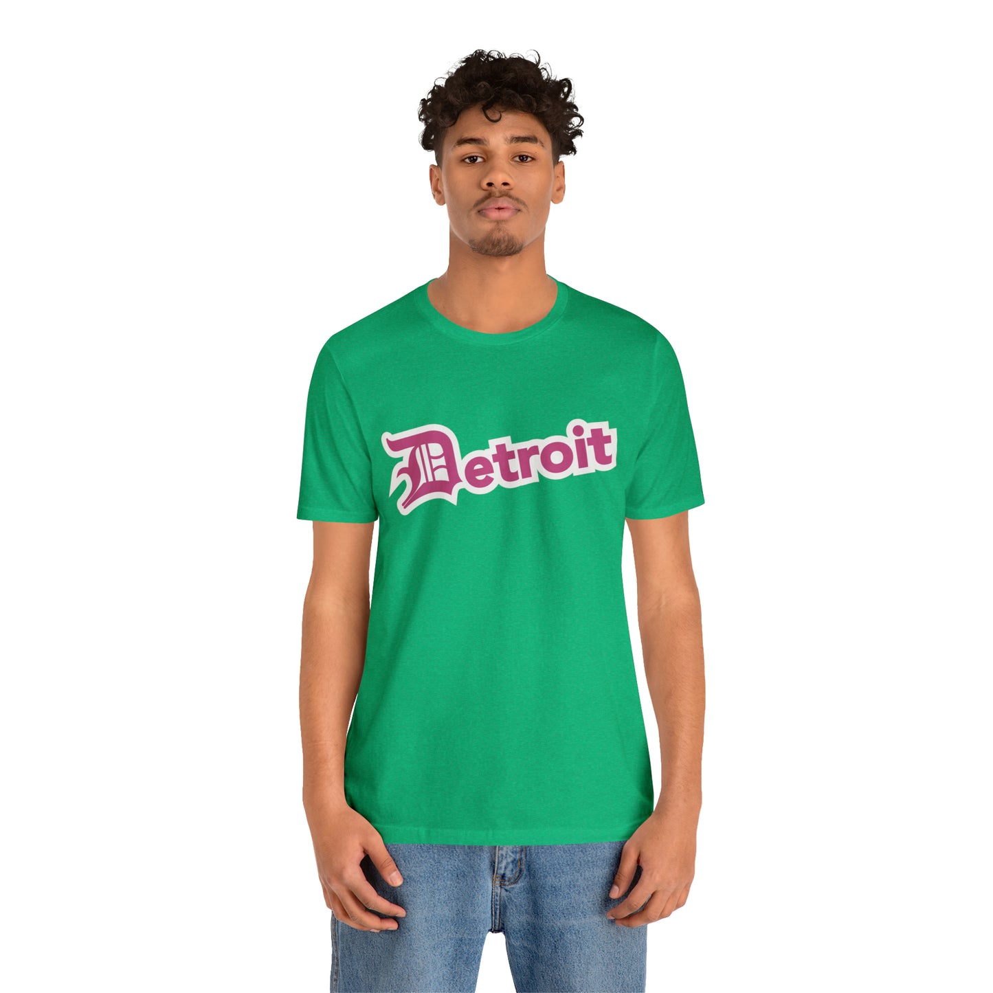 'Detroit' T-Shirt (Apple Blossom Pink w/ Old English 'D') | Unisex Standard