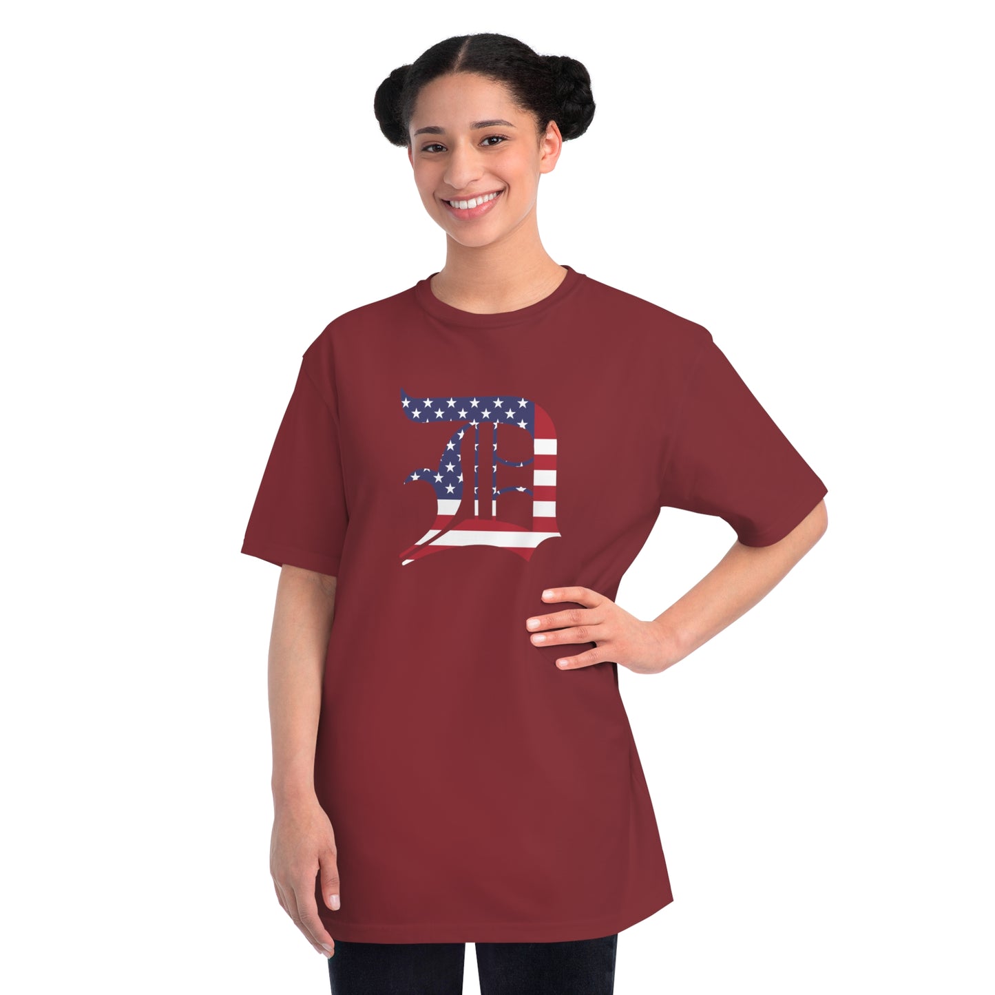 Detroit 'Old English D' T-Shirt (Patriotic Edition) | Unisex Organic