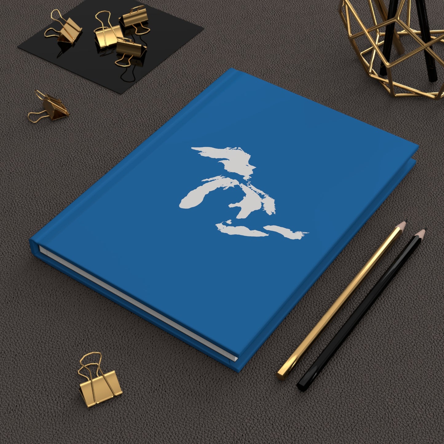 Great Lakes Hardcover Journal (Azure w/ UP Outline) | Ruled - 150pgs