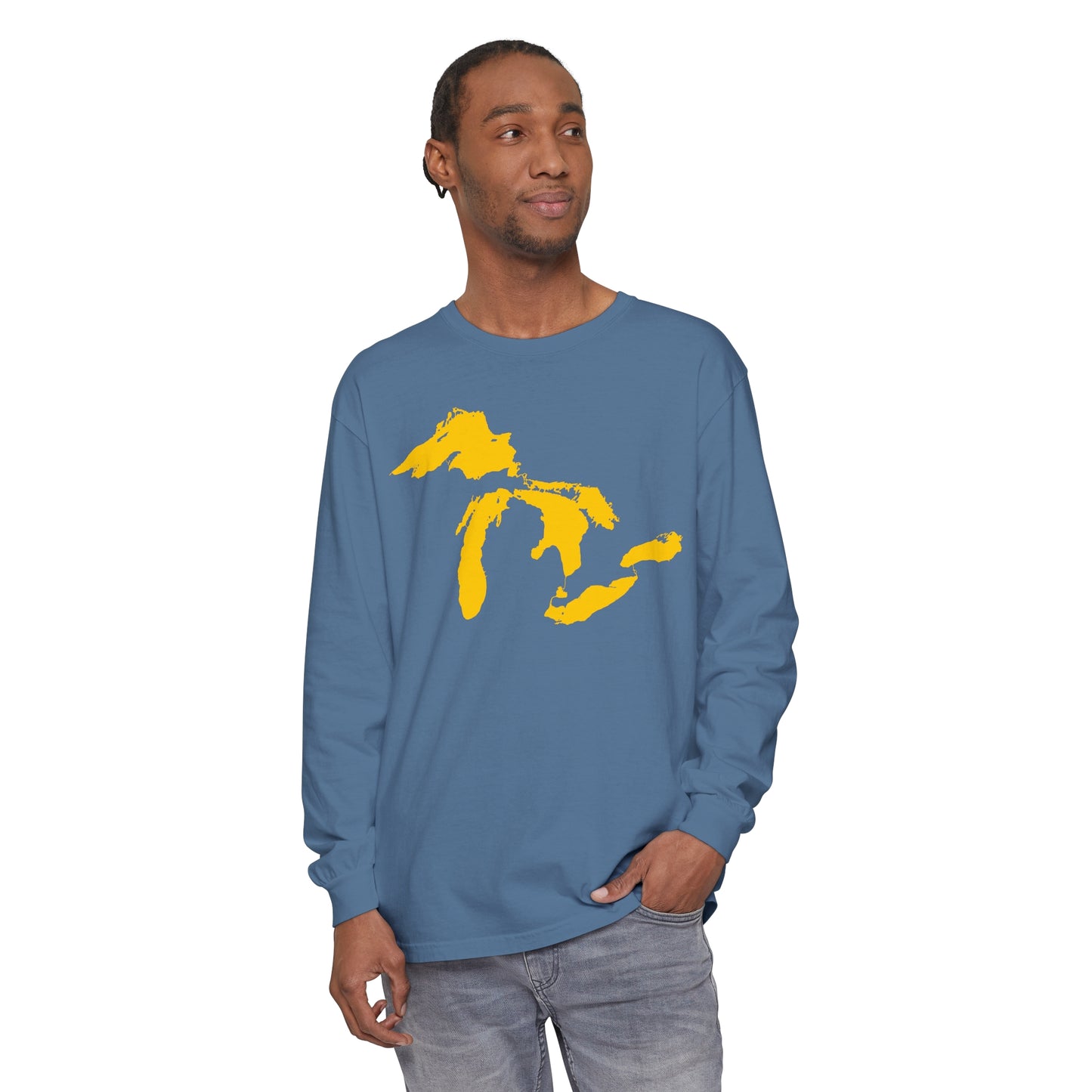 Great Lakes Garment-Dyed T-Shirt | Unisex Long Sleeve - Maize