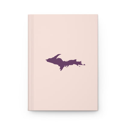 Michigan Upper Peninsula Hardcover Journal (Champagne Pink w/ Plum Outline) | Ruled - 150pgs