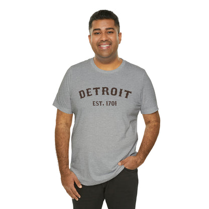 'Detroit EST. 1701' T-Shirt (Hickory Ballpark Font) | Unisex Standard