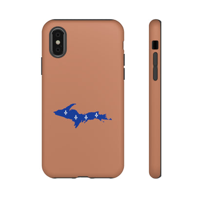 Michigan Upper Peninsula Tough Phone Case (Copper Color w/ UP Quebec Flag Outline) | Apple iPhone