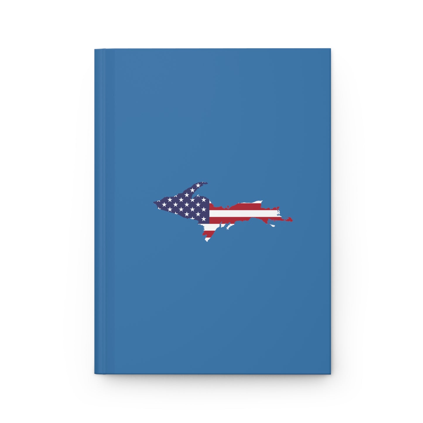 Michigan Upper Peninsula Hardcover Journal (w/ UP USA Flag) | Ruled - Lake Superior Blue