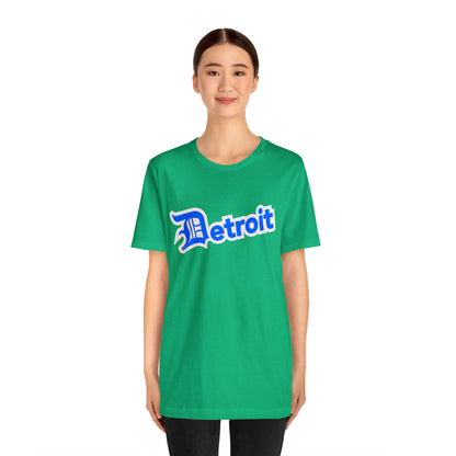 'Detroit' T-Shirt (MotorTown Blue w/ Old English 'D') | Unisex Standard