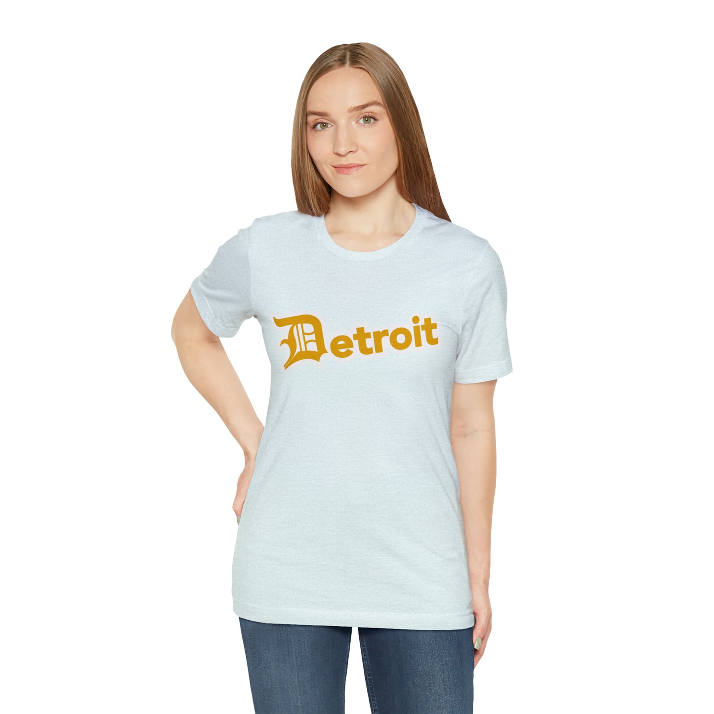 'Detroit' T-Shirt (Gold w/ Old English 'D') | Unisex Standard