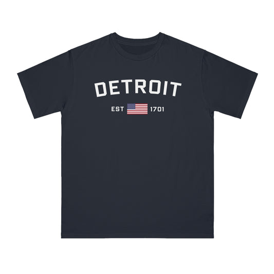 'Detroit EST 1701'' T-Shirt (w/ USA Flag) | Unisex Organic