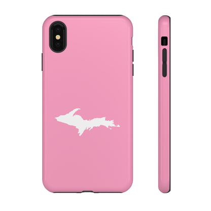 Michigan Upper Peninsula Tough Phone Case ('67 Caddie Pink w/ UP Outline) | Apple iPhone