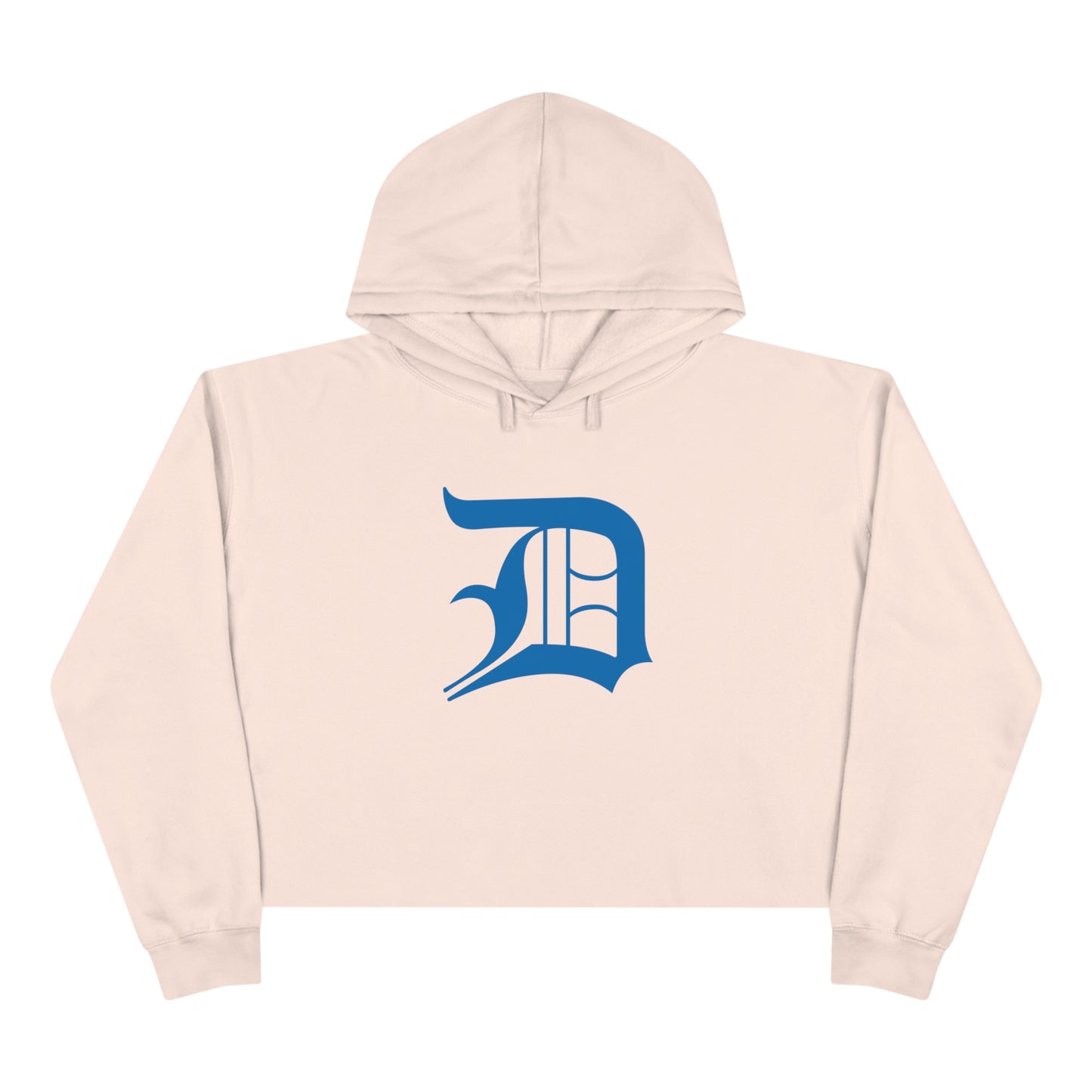 Detroit 'Old English D' Cropped Hoodie (Azure)