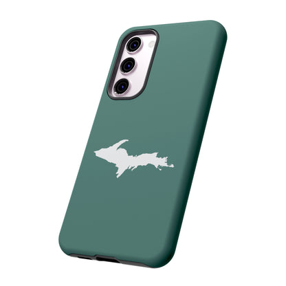 Michigan Upper Peninsula Tough Phone Case (Copper Green w/ UP Outline) | Samsung & Pixel Android