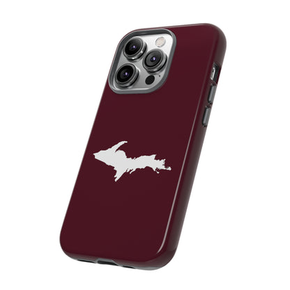 Michigan Upper Peninsula Tough Phone Case (Old Mission Burgundy w/ UP Outline) | Apple iPhone