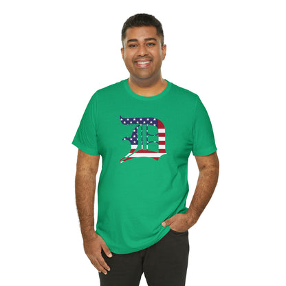 Detroit 'Old English D' T-Shirt (Patriotic Edition) | Unisex Standard