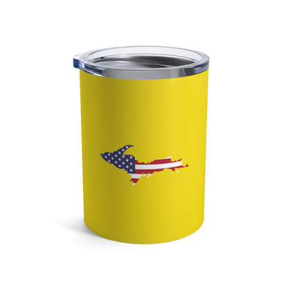 Michigan Upper Peninsula Tumbler (w/ UP USA Flag) | Gadsden Yellow - 10oz