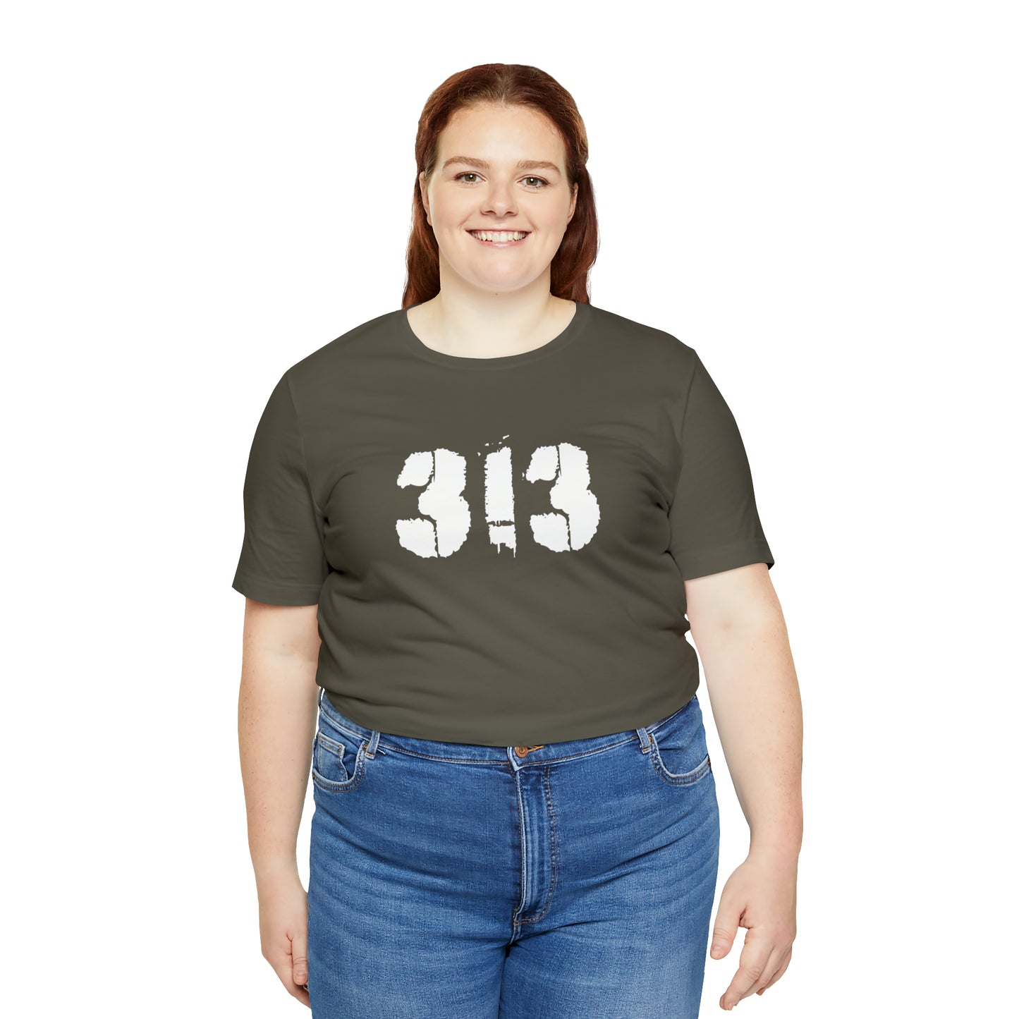 Detroit '313' T-Shirt (Spray Stencil Font) | Unisex Standard Fit