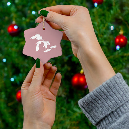 Great Lakes Christmas Ornament (Cherry Blossom Pink) | Ceramic - 4 Shapes