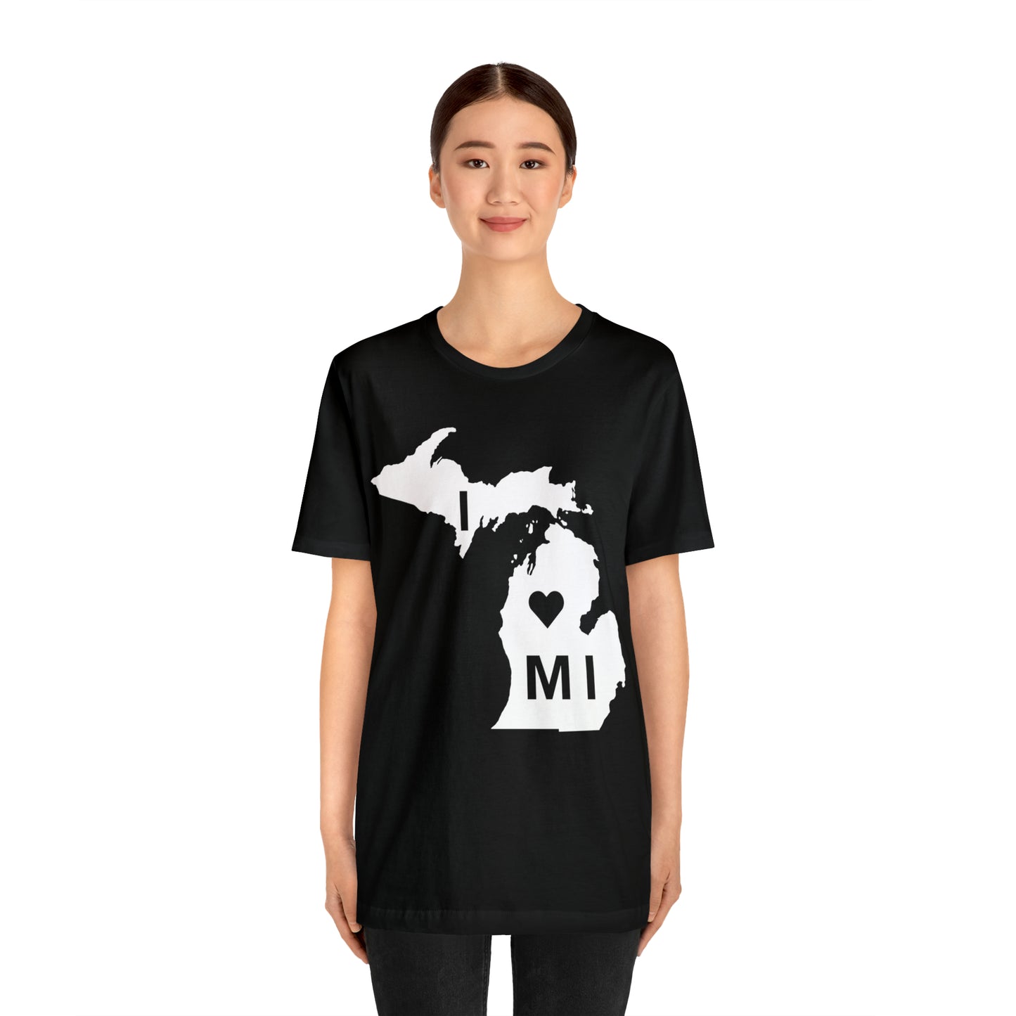 'I ❤️ MI' T-Shirt (w/ Full MI Outline) | Unisex Standard Fit