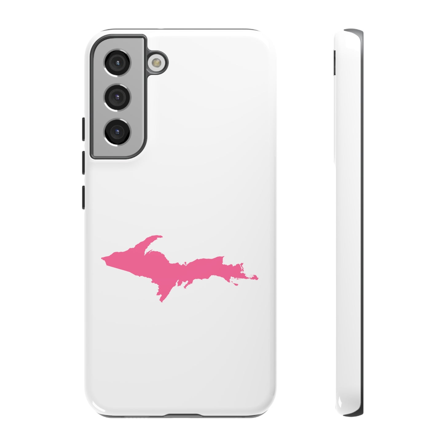 Michigan Upper Peninsula Tough Phone Case (w/ Pink UP Flag Outline) | Samsung & Pixel Android