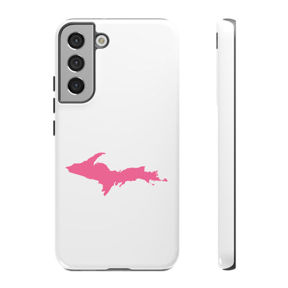 Michigan Upper Peninsula Tough Phone Case (w/ Pink UP Flag Outline) | Samsung & Pixel Android