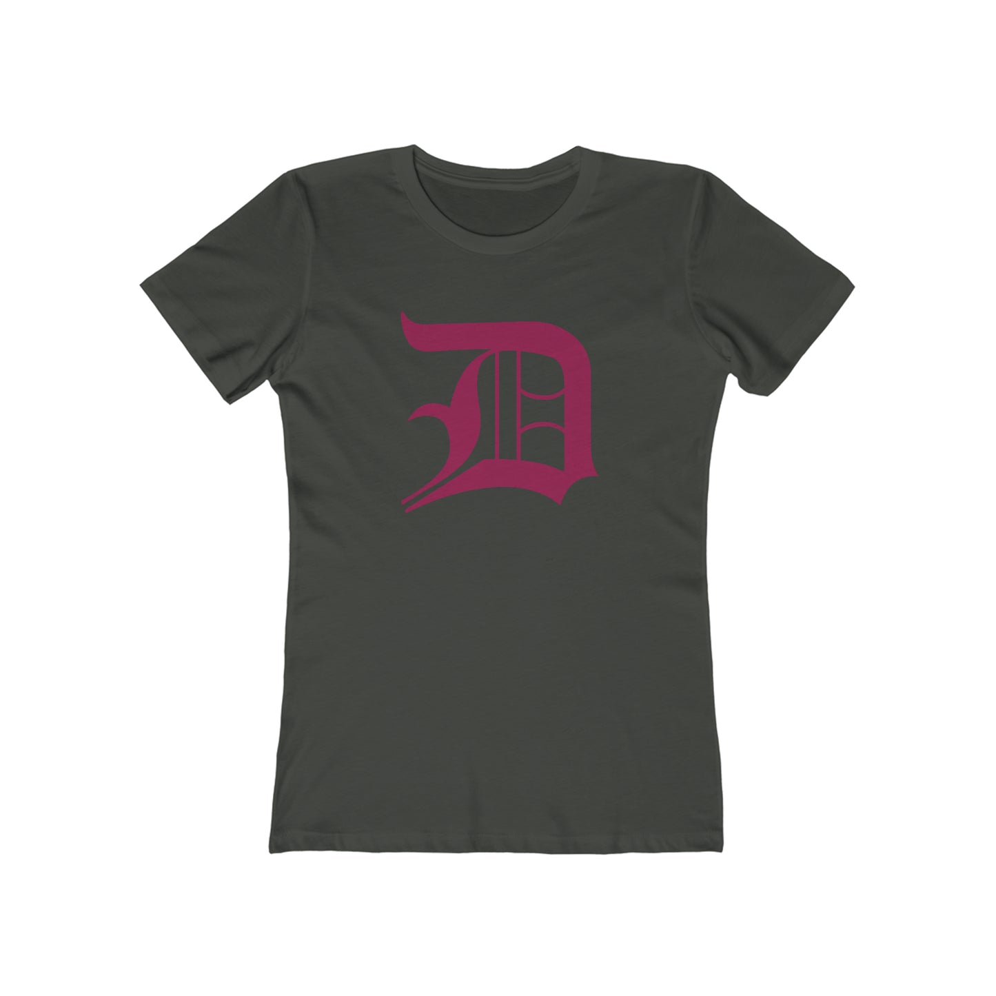 Detroit 'Old English D' T-Shirt (Ruby Red) | Women's Boyfriend Cut