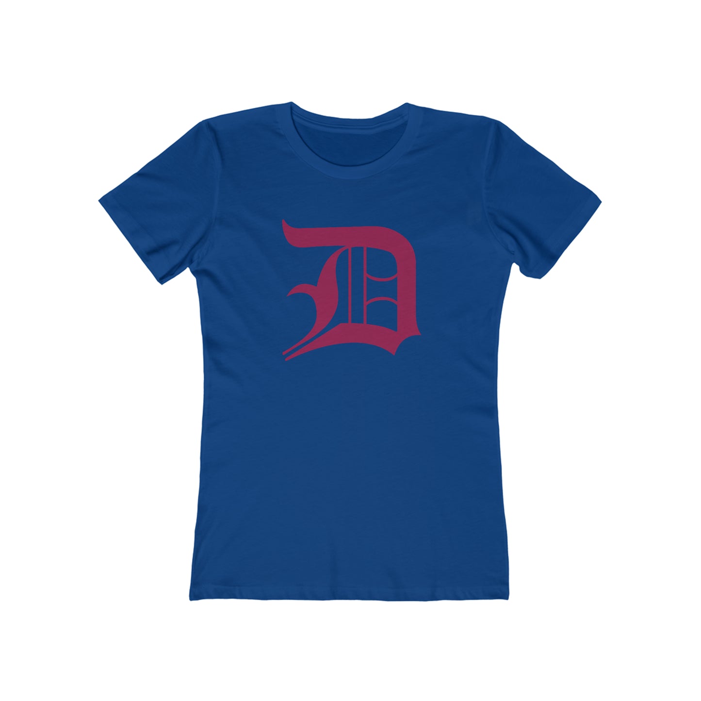 Detroit 'Old English D' T-Shirt (Ruby Red) | Women's Boyfriend Cut