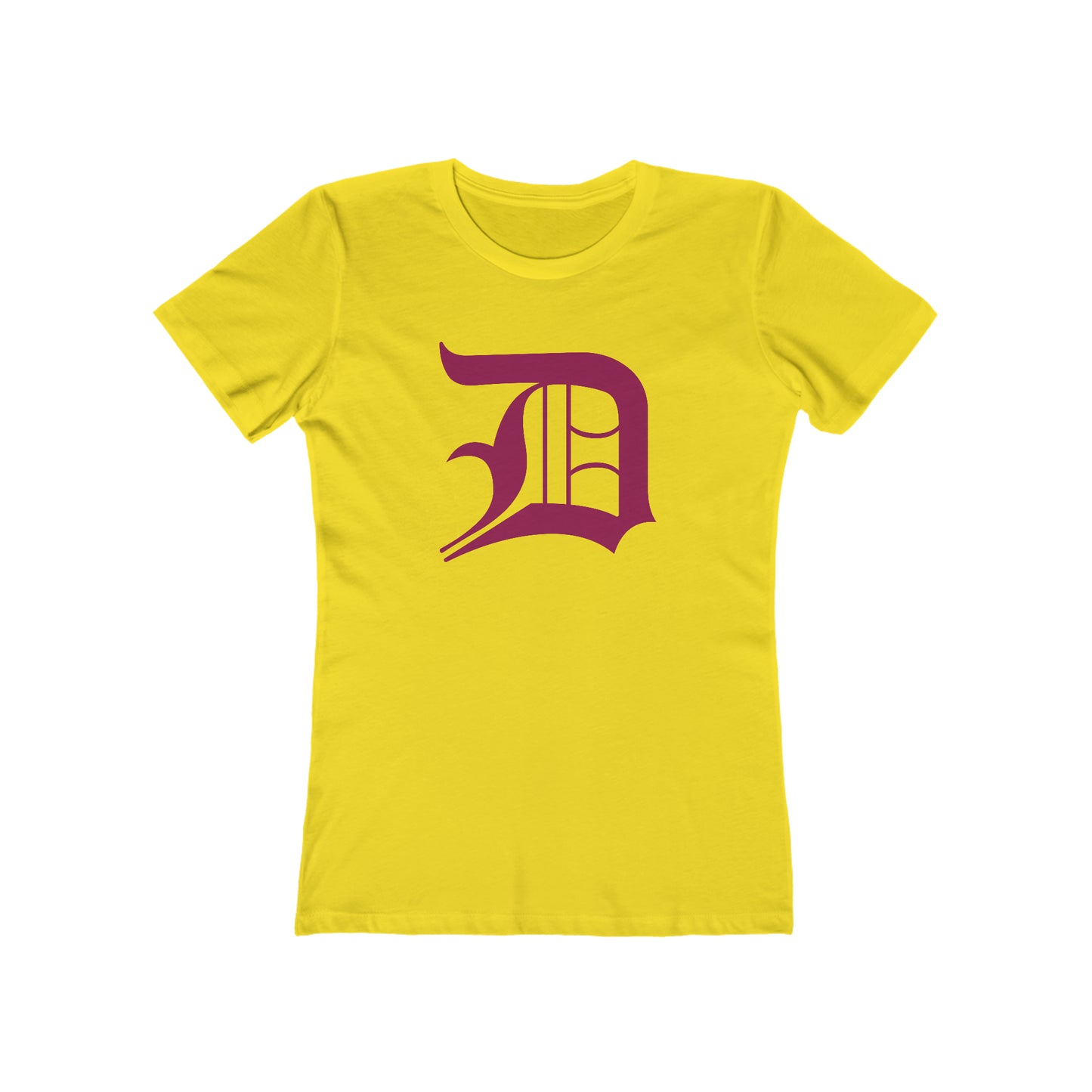 Detroit 'Old English D' T-Shirt (Ruby Red) | Women's Boyfriend Cut