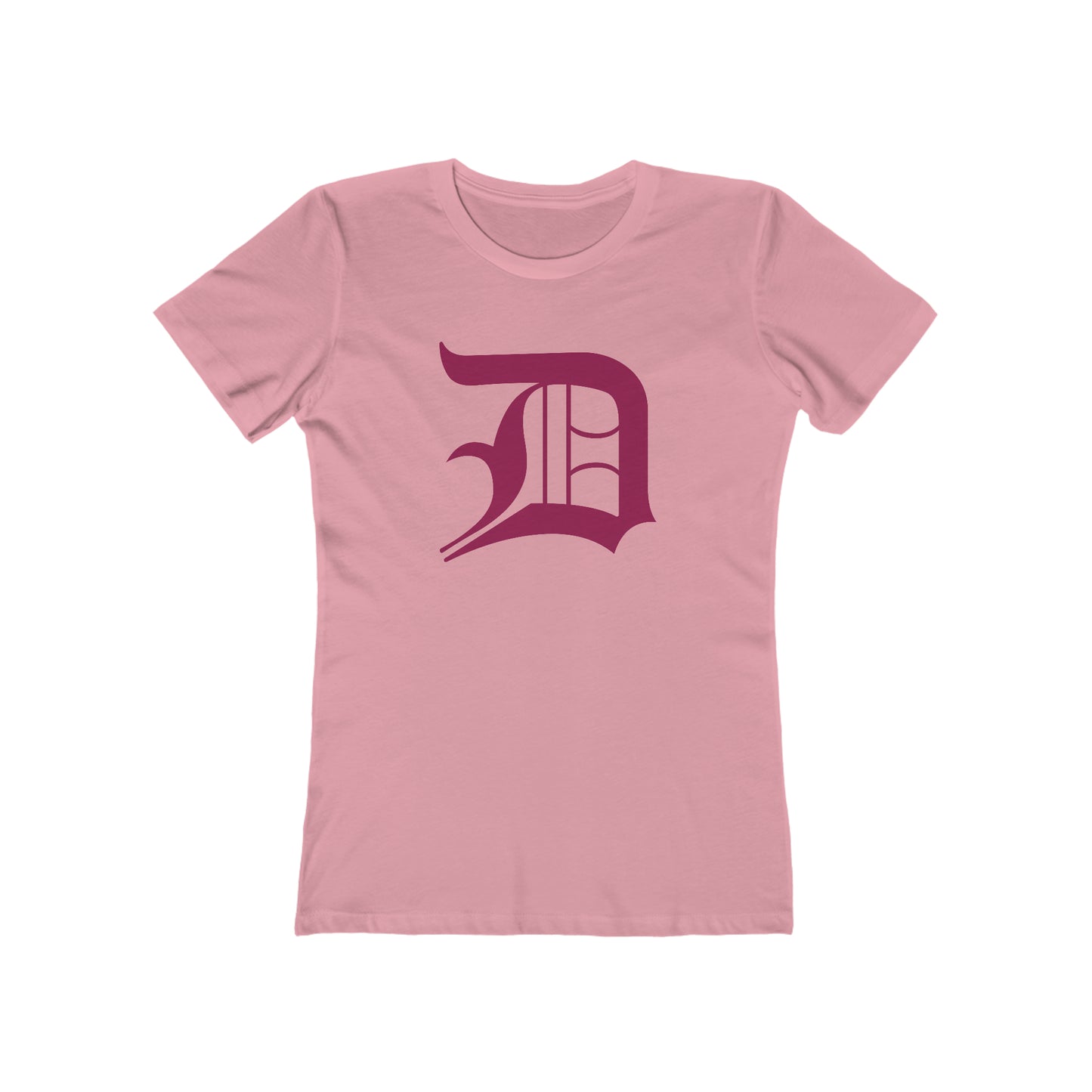 Detroit 'Old English D' T-Shirt (Ruby Red) | Women's Boyfriend Cut