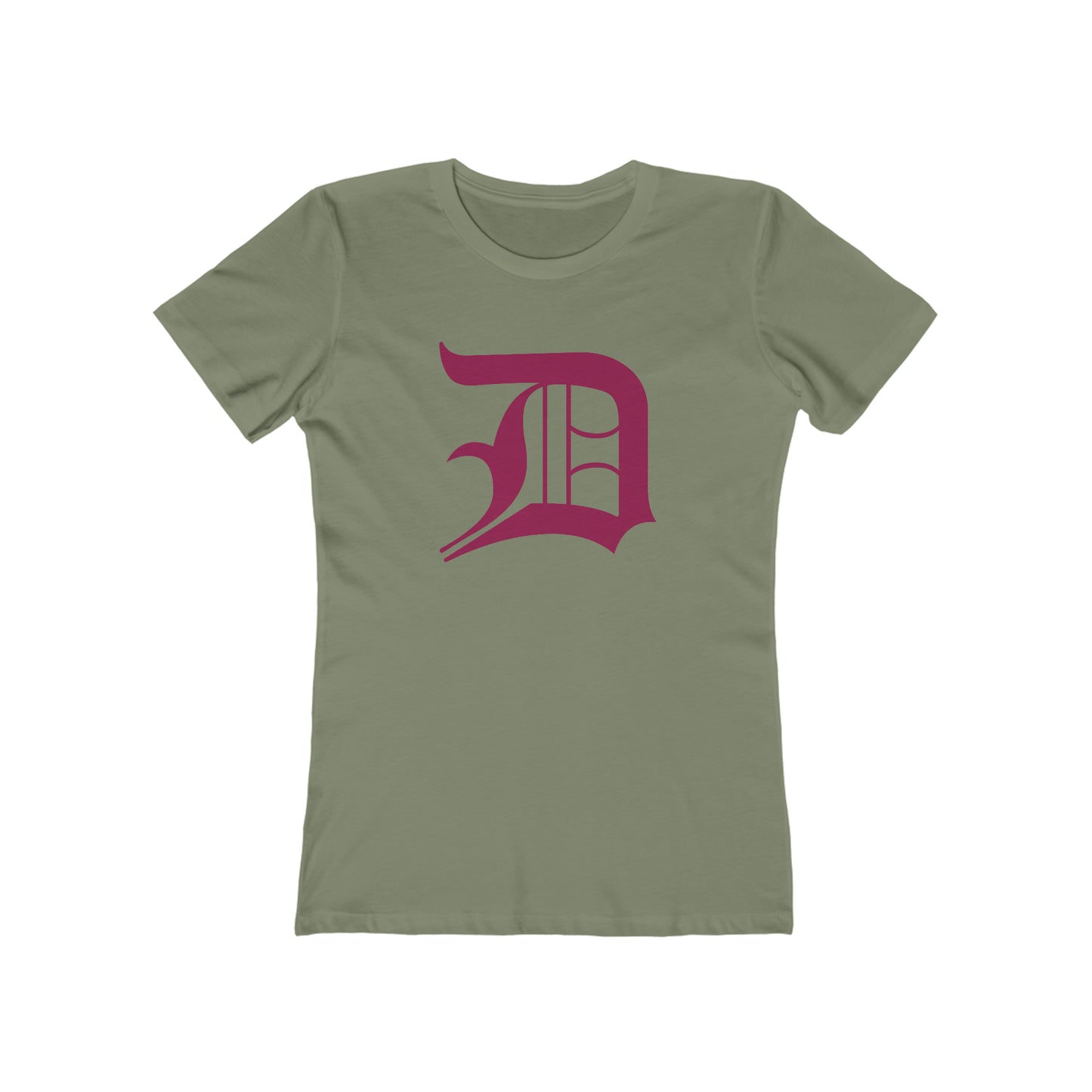 Detroit 'Old English D' T-Shirt (Ruby Red) | Women's Boyfriend Cut