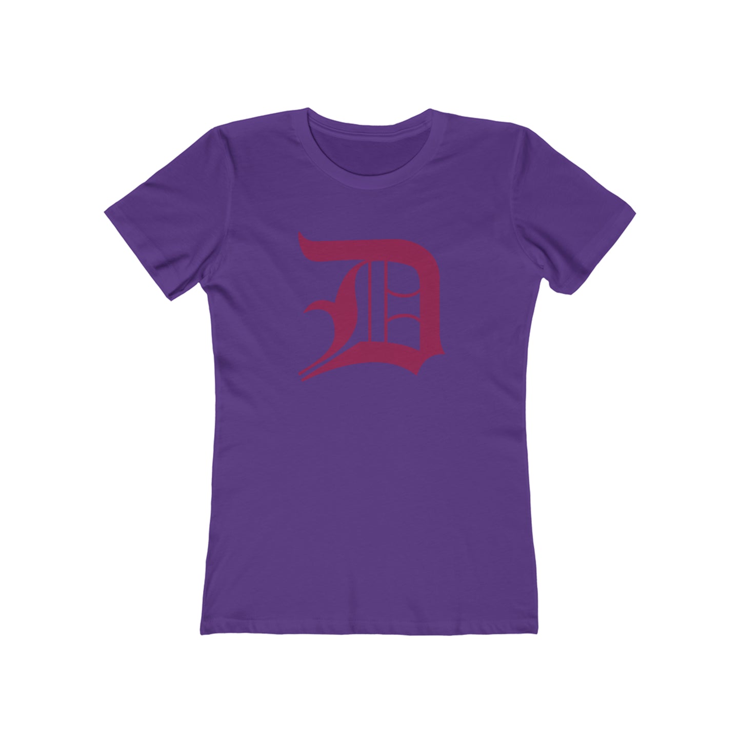 Detroit 'Old English D' T-Shirt (Ruby Red) | Women's Boyfriend Cut