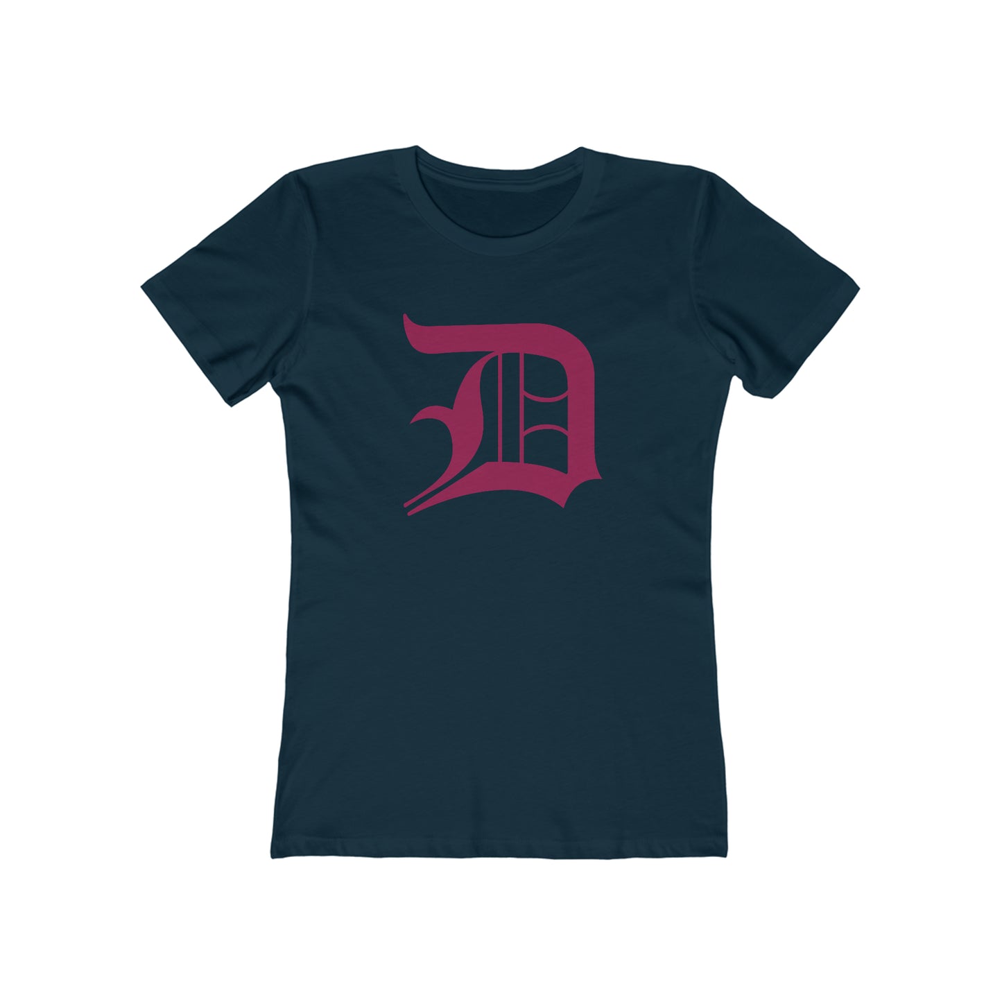 Detroit 'Old English D' T-Shirt (Ruby Red) | Women's Boyfriend Cut