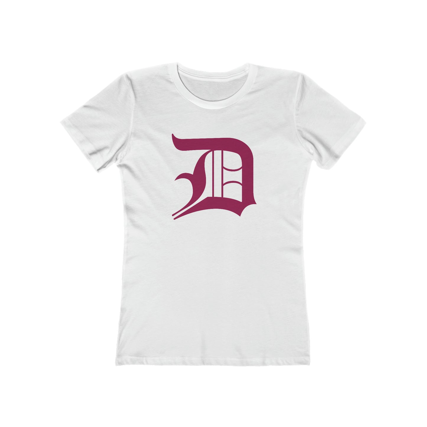 Detroit 'Old English D' T-Shirt (Ruby Red) | Women's Boyfriend Cut