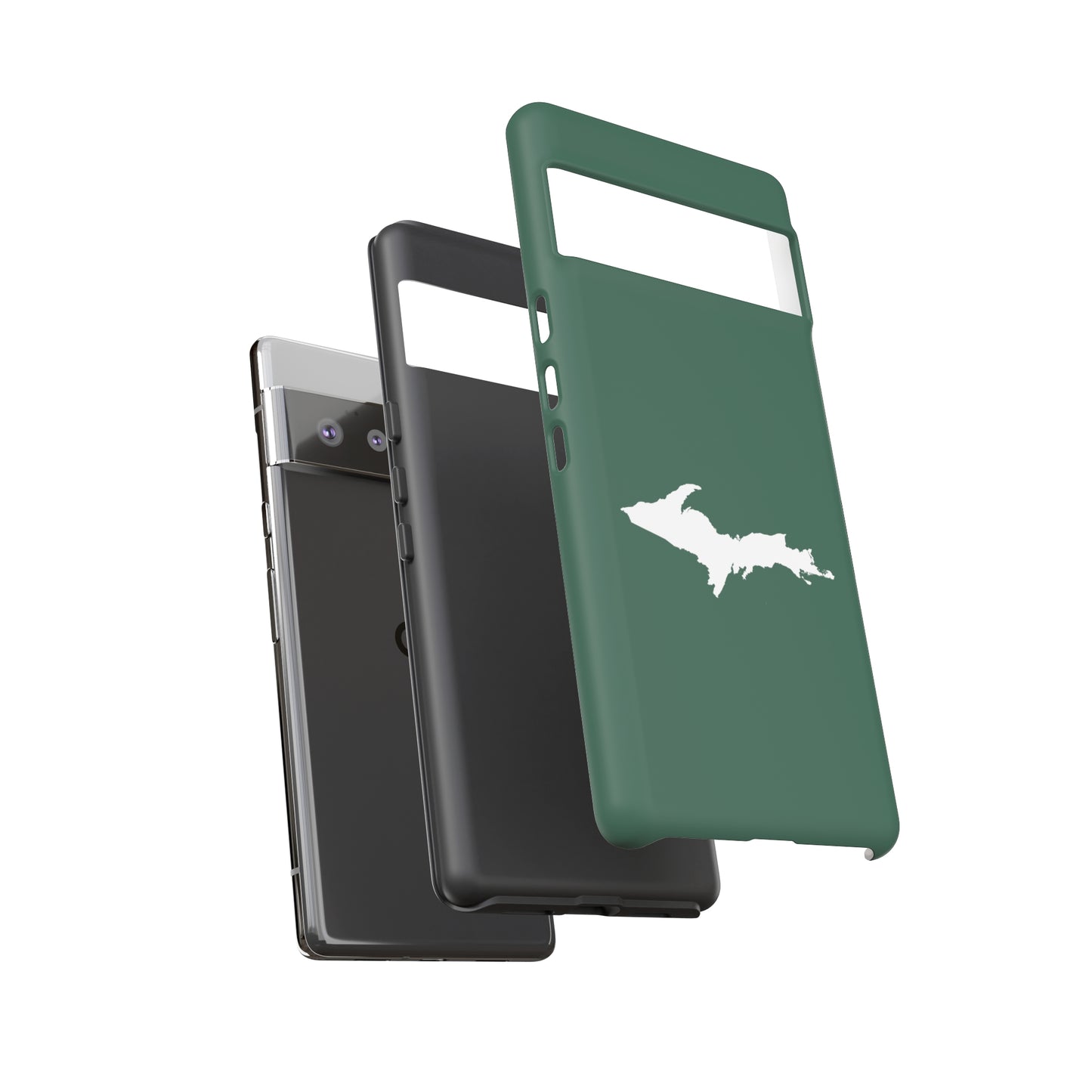 Michigan Upper Peninsula Tough Phone Case (Ginger Ale Green w/ UP Outline) | Samsung & Pixel Android