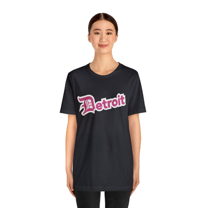 'Detroit' T-Shirt (Apple Blossom Pink w/ Old English 'D') | Unisex Standard