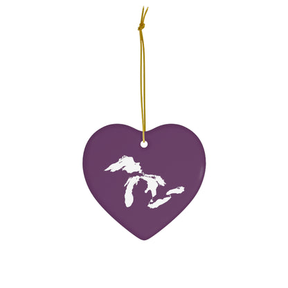 Great Lakes Christmas Ornament (Plum) | Ceramic - 4 Shapes