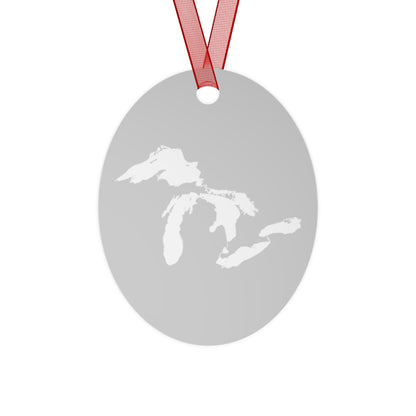 Great Lakes Christmas Ornament | Metal - Platinum Color