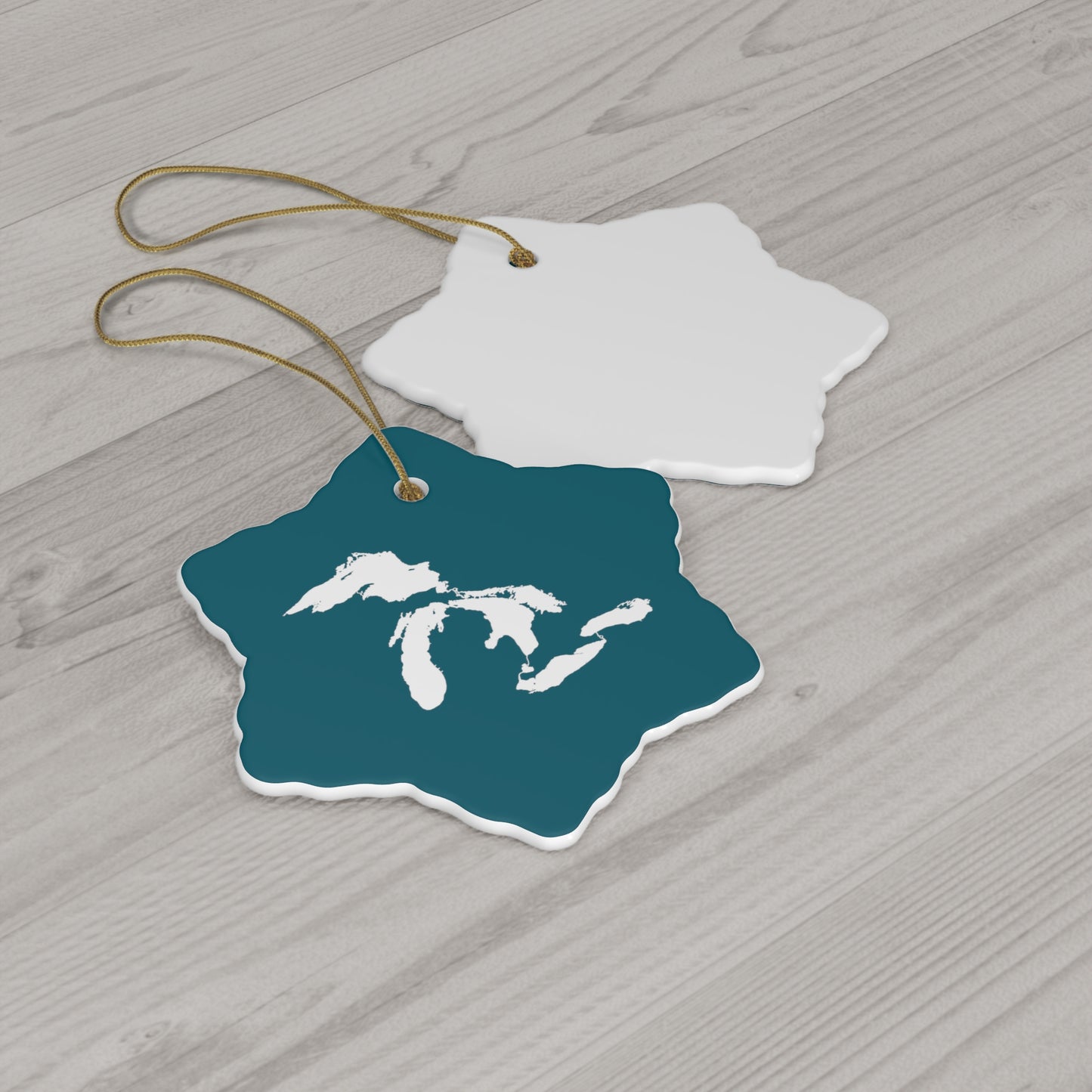 Great Lakes Christmas Ornament (Palace Teal) | Ceramic - 4 Shapes